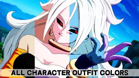dragon ball fighterz all outfit costume colors for every character rasouliplays youtube