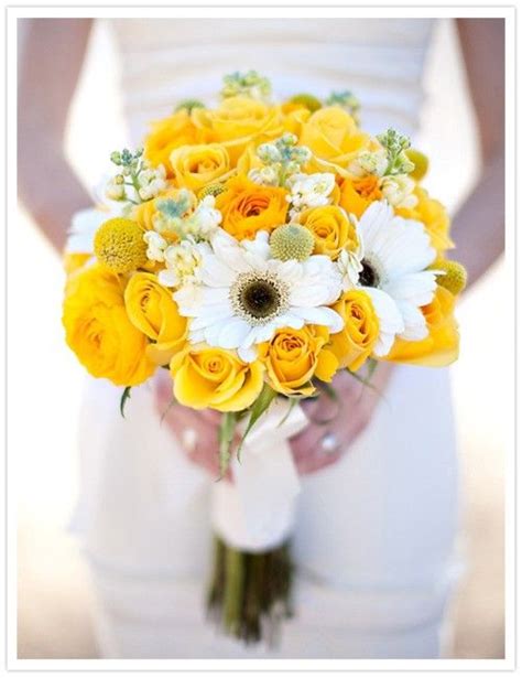 White Daisy Marigold Wedding Bouquet Google Search Yellow Bridal