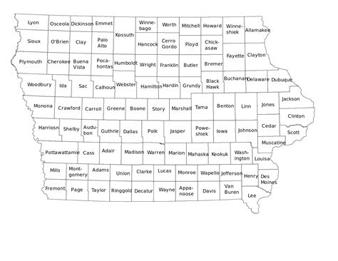 Fileblank Iowa County Map With County Namessvg Iowa County Map