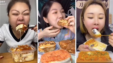 Asmr Dessert Mukbang Sticky Mochi Jambon Cake Youtube