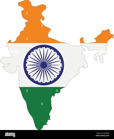 Map Of India With Flag Inside India Map Vector Illustration Stock