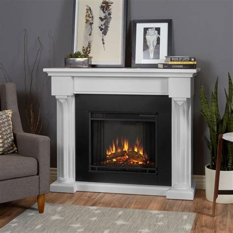 Real Flame Verona 48 In Electric Fireplace In White 5420e W The Home