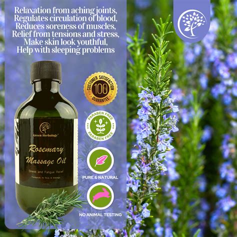Rosemary Relieves Tension Aromatherapy Massage Oil Bath Oil Body Oil Relieves Stress