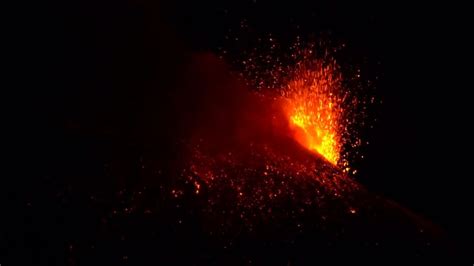 Italys Mount Etna Volcano Spews Lava Into Night Sky Wanted In Rome