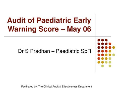 Ppt Audit Of Paediatric Early Warning Score May 06 Powerpoint