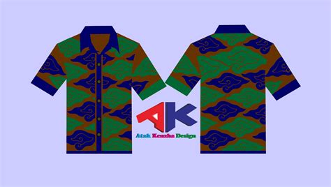 Design Baju Batik Motif Mega Mendung Hasil Design Dari Aplikasi Coreldraw