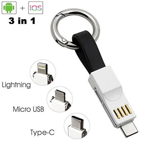 Lightning Cable Keychain Charger Iphone Android Usb C 3 I