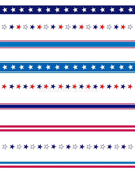 Patriotic Divider Border Blue And Red Patriotic Stars And Stripes Page Border SPONSORED