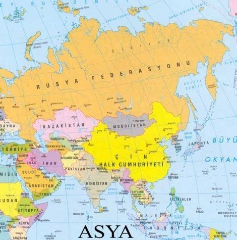 Avrupa Asya Siyasi Fiziki Haritas Lkeler Ve Ba Kentleri Eodev Com