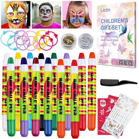 Buy Lictin 14 Pens Face Paint Hair Chalk Pens Kit 8 Colors Washable