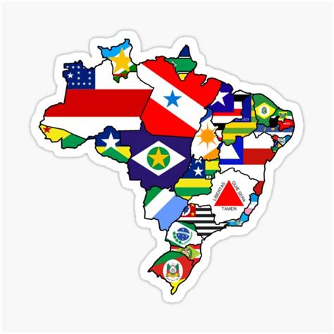 Flag Map Of The States Of Brazil Sticker For Sale By Mo91 Redbubble