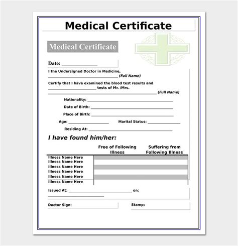 Medical Certificate Is Shown In This Image