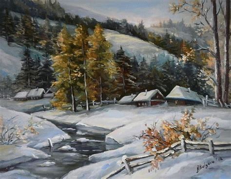 Iarna Printre Brazi 45x35 Cm Prezentare Winter Watercolor Winter