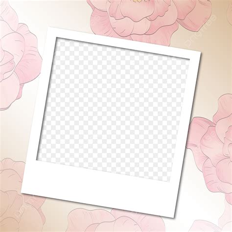 Hand Drawn Flowers Polaroid Frame Vector Web Mobile Frame Png And