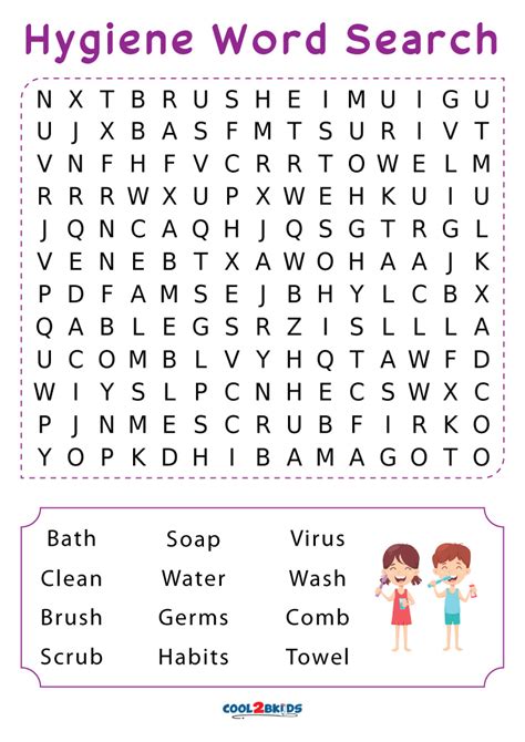 English Worksheets Personal Hygiene Wordsearch Word Search Printable Hot Sex Picture