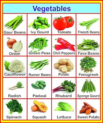 Buy Sds Learning Vegetables Chart For Kids Reading Writing