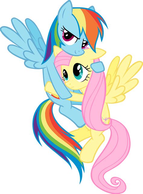 Image Fanmade Rainbow Dash Hugging Fluttershypng My Little Pony