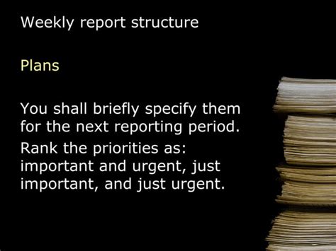 How To Write A Weekly Report