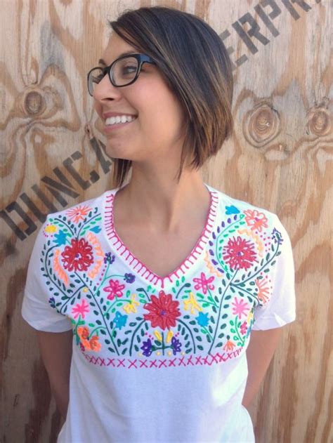 To test our quality and digitizing experience and variety designs we offer, we're letting customers pick from a wide variety of free designs on our collection, and instant. Faux Mexi-Embroidered Shirt | Diy mexican embroidery ...