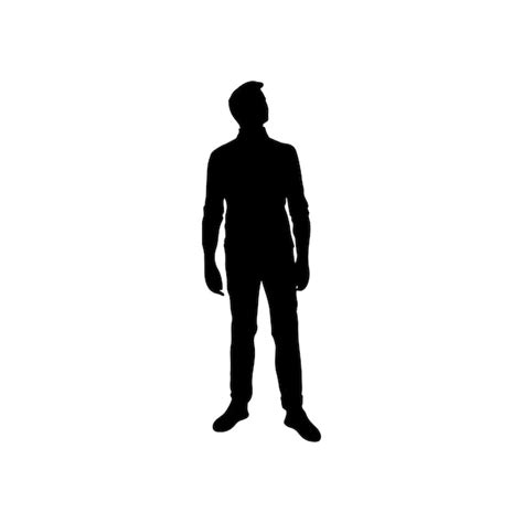 Premium Vector Man Vector Silhouette Of A In A Business Suit Standing Black Color Isolated On