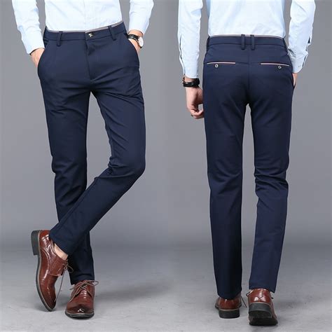 Lguch 2018 High Quality Men Business Casual Pants Slim Trousers Mens