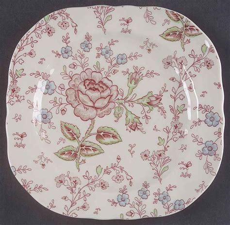 Johnson Brothers Rose Chintz Pink Made In China Square Salad Plate