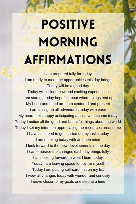 Positive Morning Affirmations Amanda Linette Meder