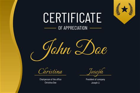 Premium Golden Certificate Of Appreciation Template Download Free Vrogue