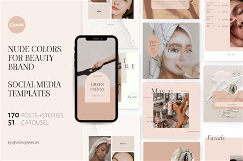 221 Editable Instagram Nude Color Templates On Canva For Etsy