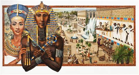 Queen Nefertiti And Her King Akenaton Of Egypt3000 Bc Black Artblack Genius Egyptian Kings
