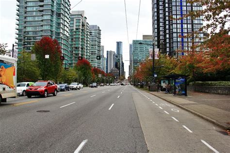 Fall Color Autumn Leaves Downtown Vancouver British Columbia Stock