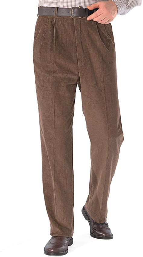 Mens High Rise Trousers Luxury Cotton Corduroy At Amazon Mens Clothing