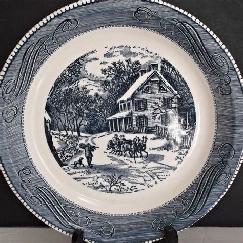 Royal China Jeannette Deep Dish Pie Plate Currier And Ives Winter