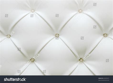 Leather Upholstery White Leather Pearl Buttons Stock Photo 93955975