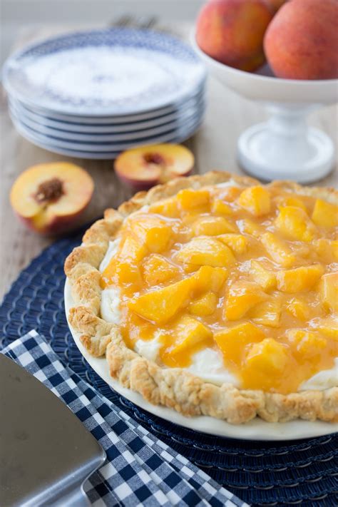 Homemade Fresh Peach Pie | Pie With Cream Cheese Filling