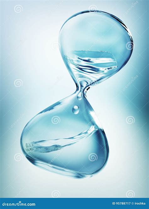 Hourglass With Dripping Water Close Up Stock Illustration