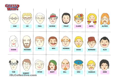 They can be downloaded as a pdf file or a zip file. guess who | Worksheets free, Describing people, Worksheets for kids