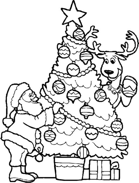 Easy and free to print christmas coloring pages for children. Santa Christmas Tree Coloring Page - Coloring Page Book