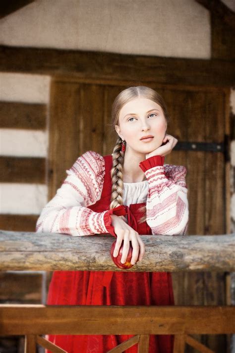 Ruusian Girl In A Traditional Costume Russian Culture Russian Peasant Russian Fashion