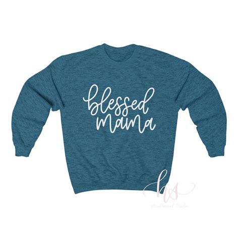 Blessed Mama Sweatshirt Handlettered Mom Life Custom Cozy