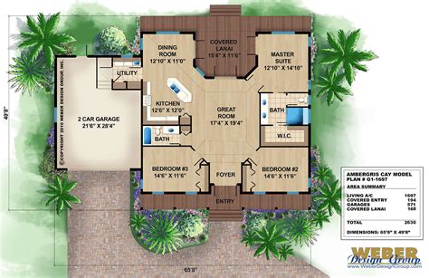 Caribbean House Plans Tropical Island Style Beach Home Floor Plans