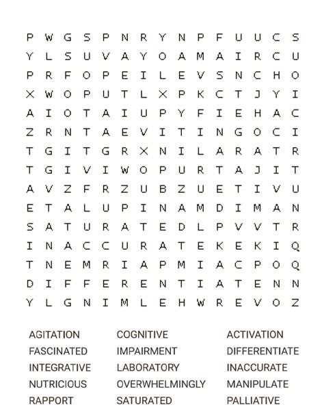 Word Search Puzzle Discovery Education Puzzlemaker Yavapai Health