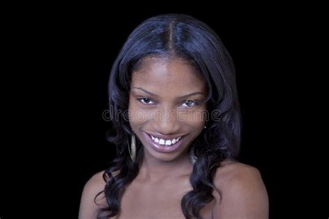 Bare Shoulder Portrait Skinny Young Black Woman Stock Photo Image Of