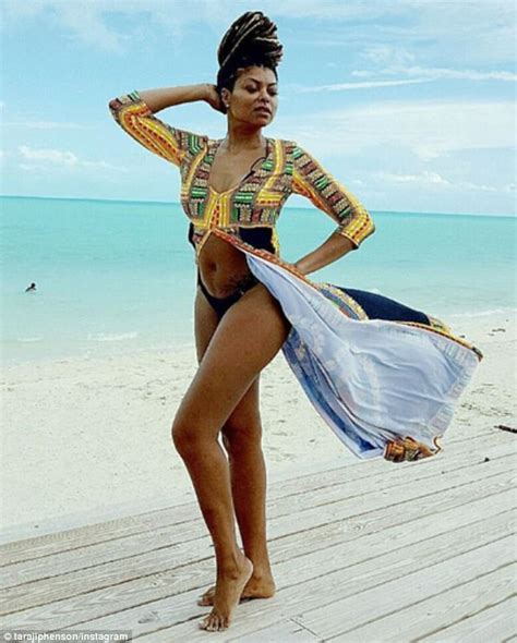 Taraji P Henson Poses In A Bikini On Caribbean Beach Daily Mail Online