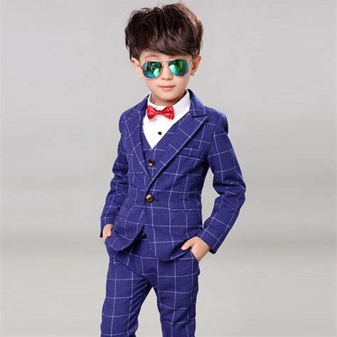 Couture Gentleman Formal Clothing Boy Weddings Prom Suits 4pcs Kids
