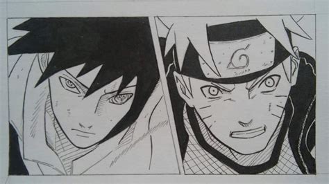 Naruto And Sasuke Drawing Anime Amino