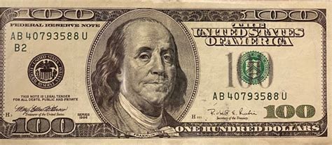 Vintage 1996 100 Dollar Bill Etsy