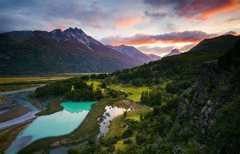 Turquoise Nature Chile Mountains 720p Valley Landscape Clouds