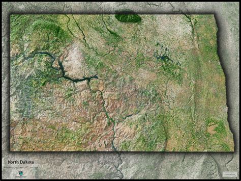 North Dakota Satellite Wall Map By Outlook Maps