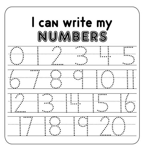 Dry Erase Number Trace Learn To Write Your Numbers 0 20 Svg Etsy